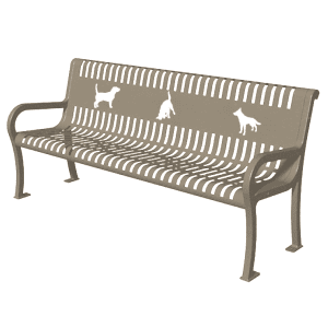 Bench with dog heads beige 1