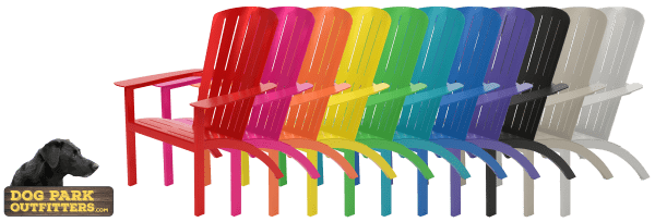 RainbowChairs The Dog Park Chair Colorful park amenity Adirondack
