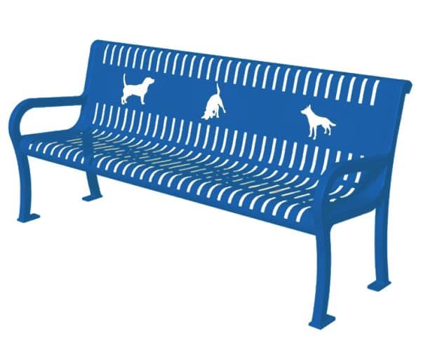 6ft3DogBench Silhouette ThermoCoated Bluejpg
