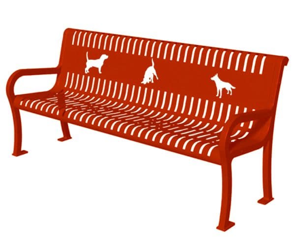6ft3DogBench Silhouette ThermoCoated Redjpg
