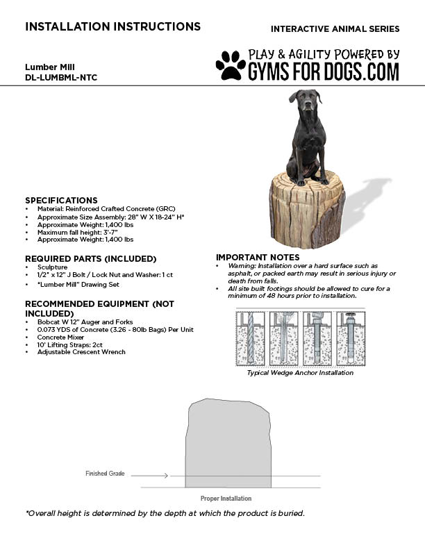 INSTALLATION LumberMill GymsForDogs INSTALLATION LumberMill GymsForDogs